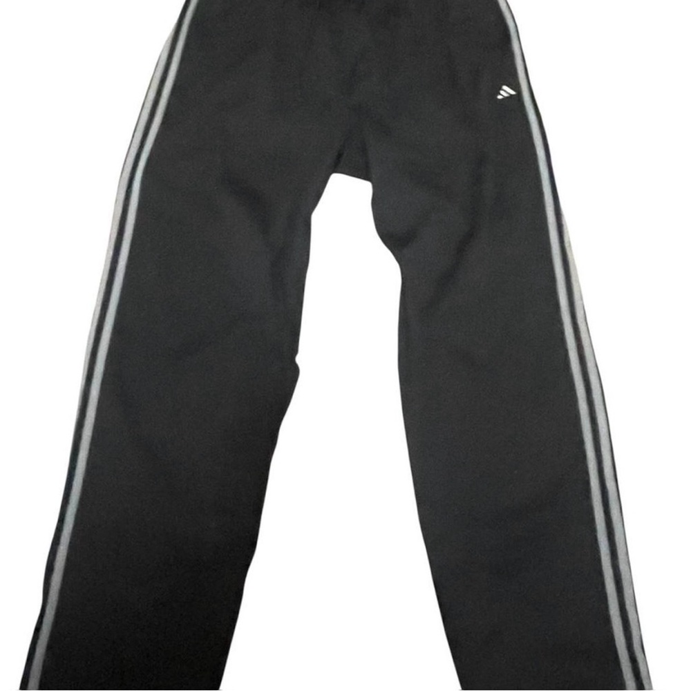 Adidas Men’s XL Black Joggers with Gray Stripes
